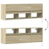 Mueble de TV de pared con luces LED roble Sonoma 130x31x45