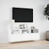 Mueble de TV de pared con luces LED blanco 130x31x45