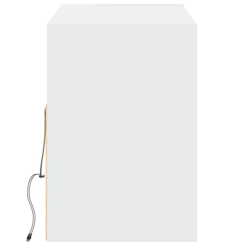 Mueble de TV de pared con luces LED blanco 130x31x45