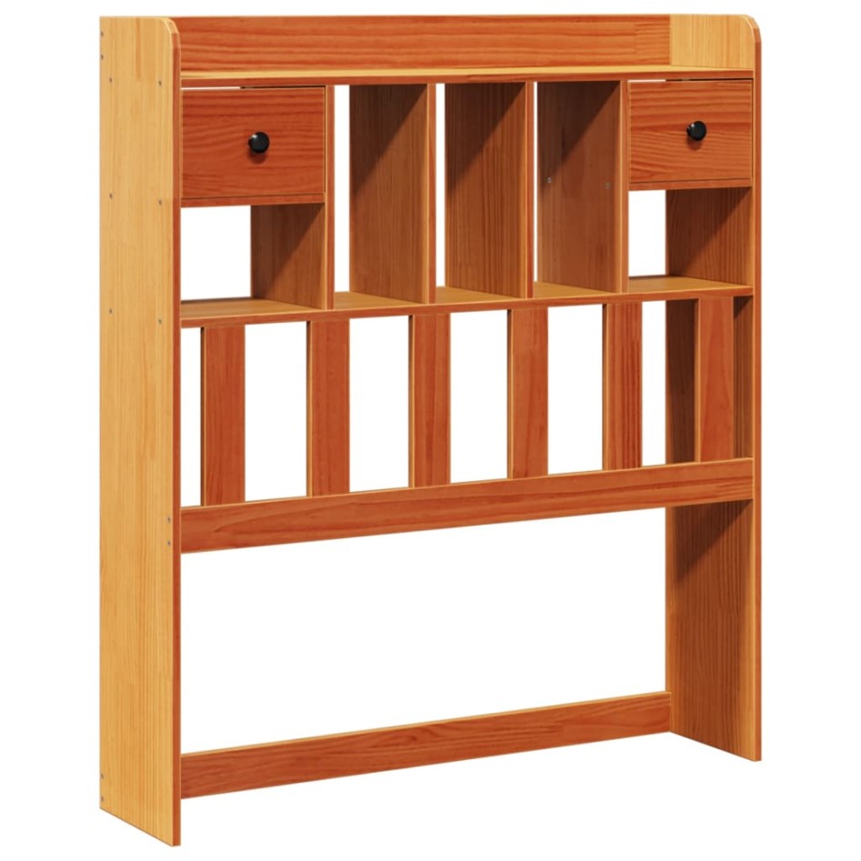 Cabecero de cama almacenaje madera maciza pino marrón 90