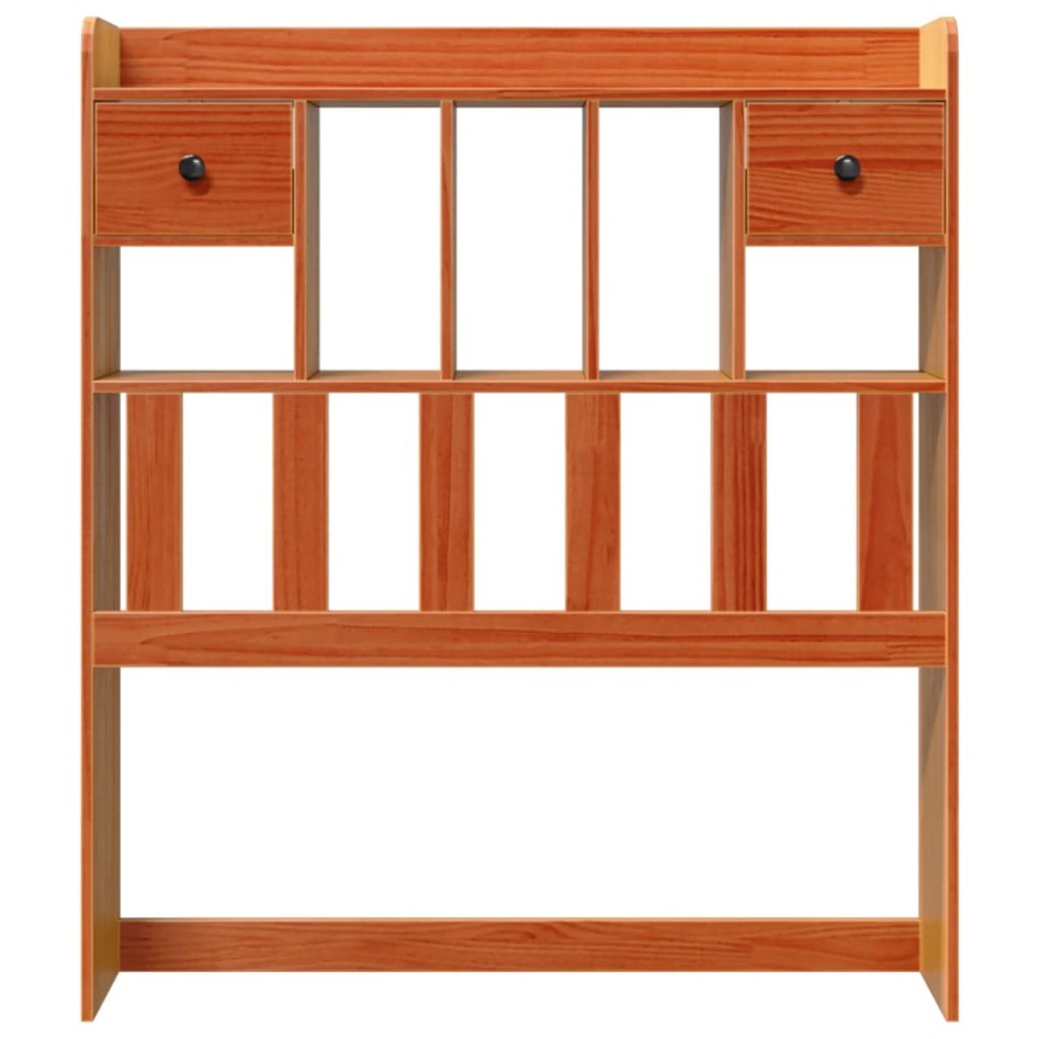 Cabecero de cama almacenaje madera maciza pino marrón 90