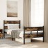 Estructura de cama sin colchón metal roble ahumado 75x190