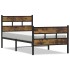 Estructura de cama sin colchón metal roble ahumado 75x190