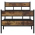 Estructura de cama sin colchón metal roble ahumado 75x190