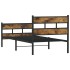 Estructura de cama sin colchón metal roble ahumado 75x190
