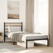 Estructura de cama sin colchón metal roble Sonoma 90x190 cm