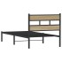Estructura de cama sin colchón metal roble Sonoma 90x190