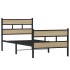 Estructura de cama sin colchón metal roble Sonoma 80x200