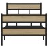 Estructura de cama sin colchón metal roble Sonoma 80x200