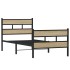 Estructura de cama sin colchón metal roble Sonoma 90x200