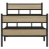 Estructura de cama sin colchón metal roble Sonoma 90x200