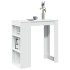 Mesa bar con estantes madera ingeniería blanca 102x50x103,5