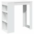 Mesa bar con estantes madera ingeniería blanca 102x50x103,5