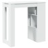 Mesa bar con estantes madera ingeniería blanca 102x50x103,5