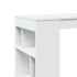 Mesa bar con estantes madera ingeniería blanca 102x50x103,5