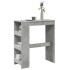 Mesa alta bar con estantes madera gris hormigón 90x40x103,5