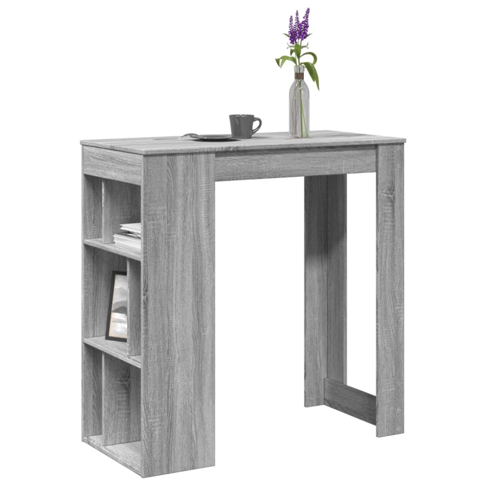 Mesa alta bar con estantes gris Sonoma 102x50x103,5