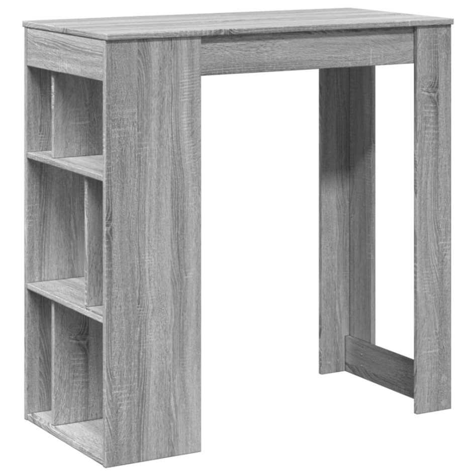 Mesa alta bar con estantes gris Sonoma 102x50x103,5