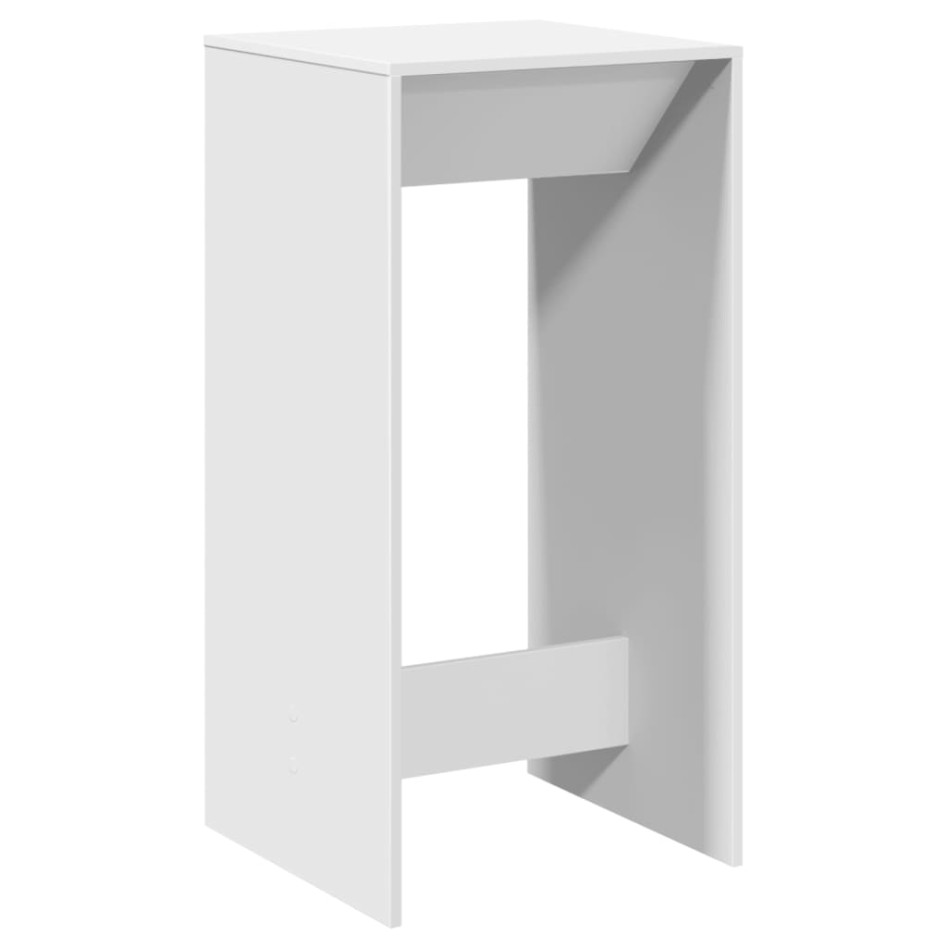 Mesa alta de bar madera de ingeniería blanca 51x50x103,5