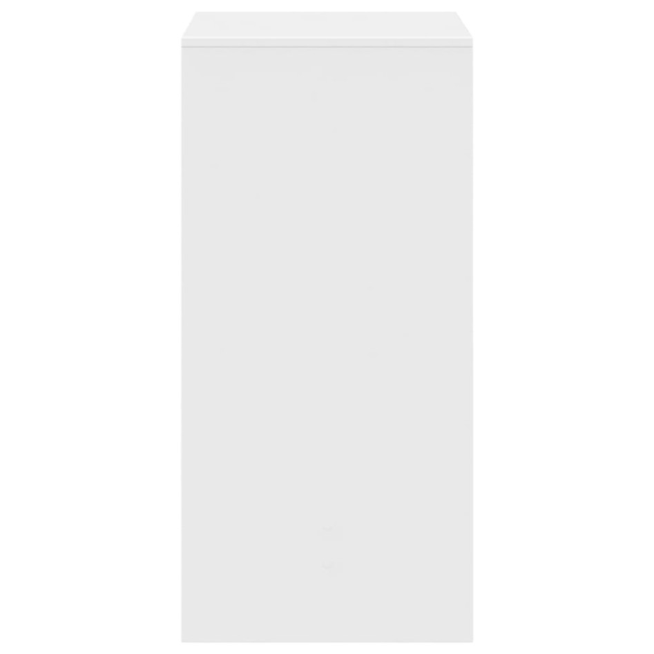 Mesa alta de bar madera de ingeniería blanca 51x50x103,5