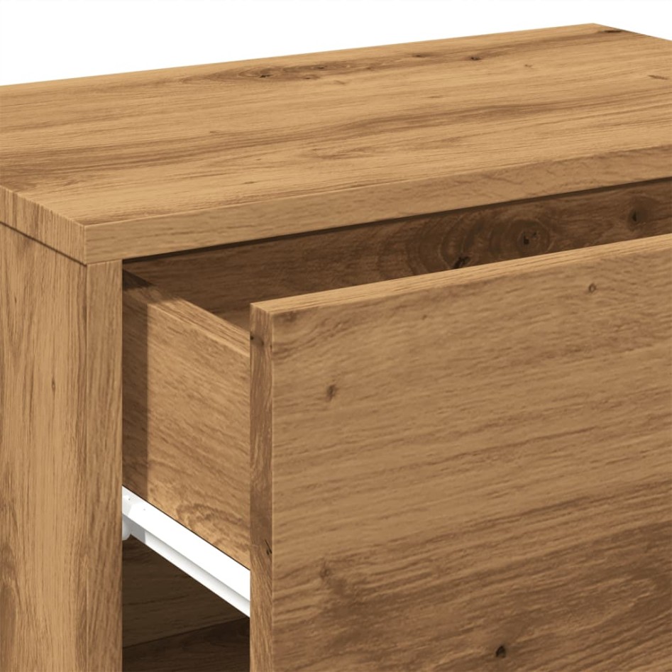 Mesita de noche de pared 2 unidades roble