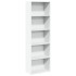 Estantería de madera de ingeniería blanca 60x30x189
