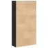 Estantería de madera de ingeniería negra 80x30x152