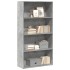 Estantería de madera de ingeniería gris hormigón 80x30x152