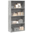 Estantería de madera de ingeniería gris hormigón 80x30x152 cm
