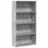 Estantería de madera de ingeniería gris hormigón 80x30x152