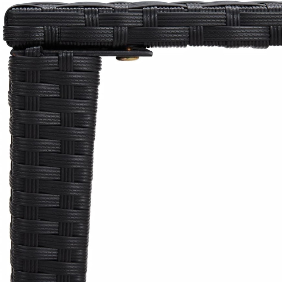 Mesas apilables de jardín 3 unidades ratán sintético