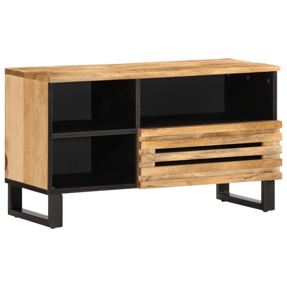 Mueble de TV madera maciza de mango rugosa 80x34x46