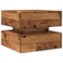 Mesa de centro con luces LED madera envejecida 50x50x40