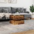 Mesa de centro con luces LED madera envejecida 50x50x40