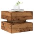 Mesa de centro con luces LED madera envejecida 50x50x40