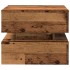 Mesa de centro con luces LED madera envejecida 50x50x40