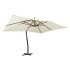 Sombrilla voladiza poste madera blanco arena 400x300