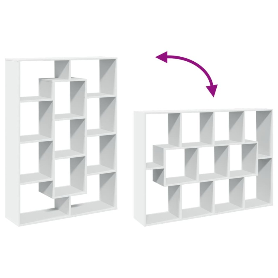 Estantería librería madera de ingeniería blanca 102x29x143
