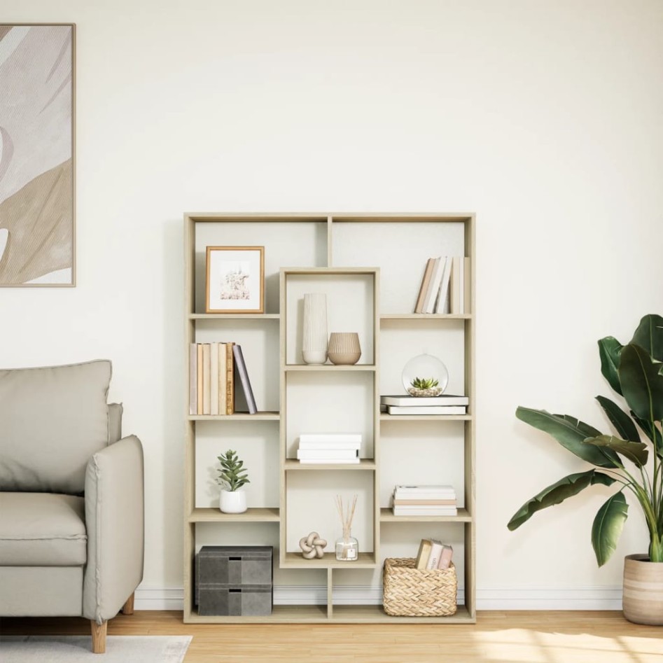 Estantería de madera de ingeniería roble Sonoma 102x29x143