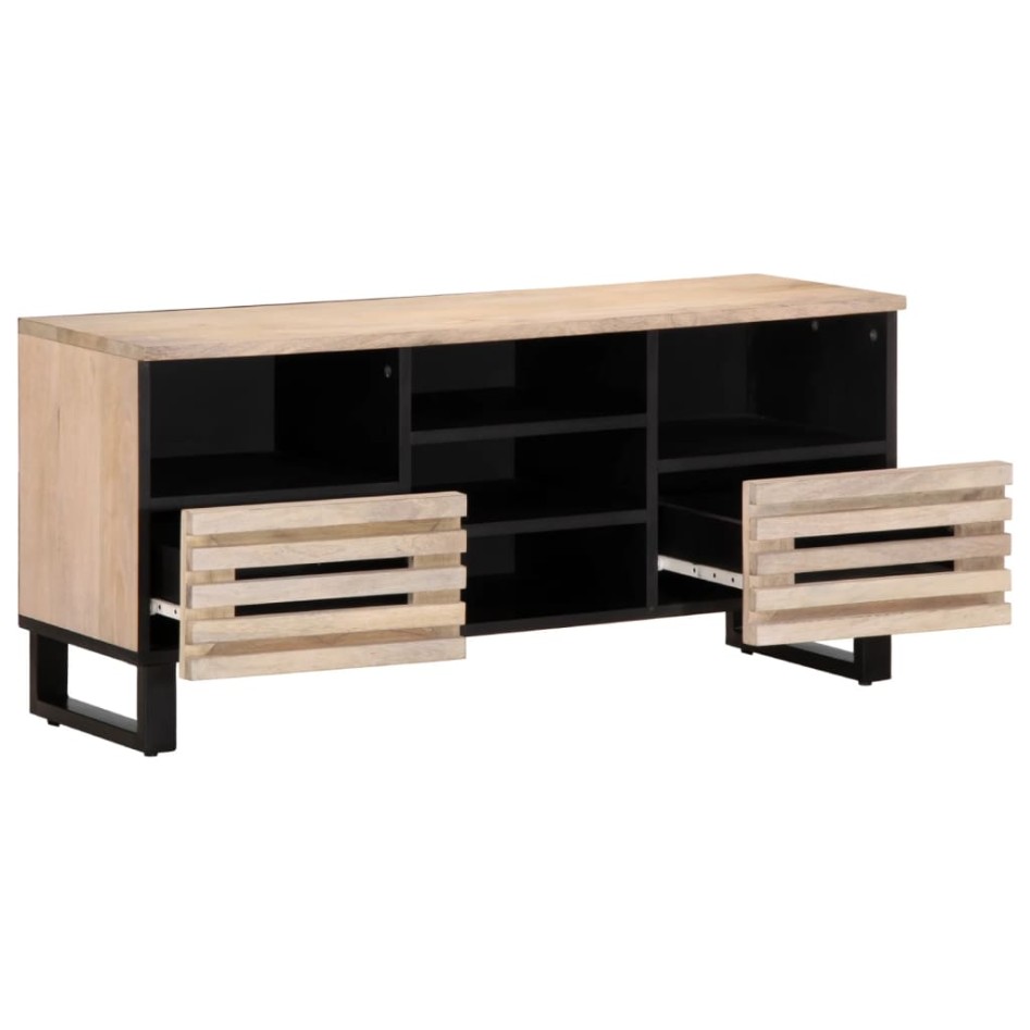 Mueble de TV madera maciza de mango 100x34x46