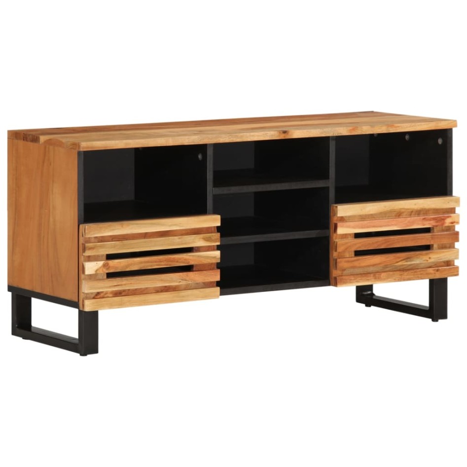 Mueble de TV madera maciza de acacia 100x34x46