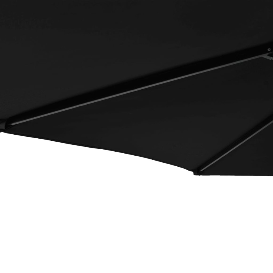 Sombrilla de jardín con poste de acero negro 225x225x212