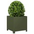 Jardinera de acero verde oliva 40x40x40
