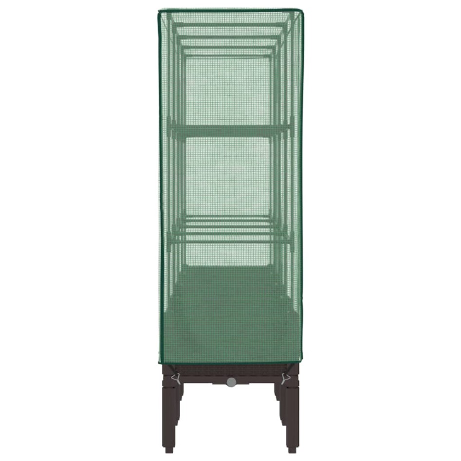 Arriate con cubierta invernadero aspecto ratán 160x40x140