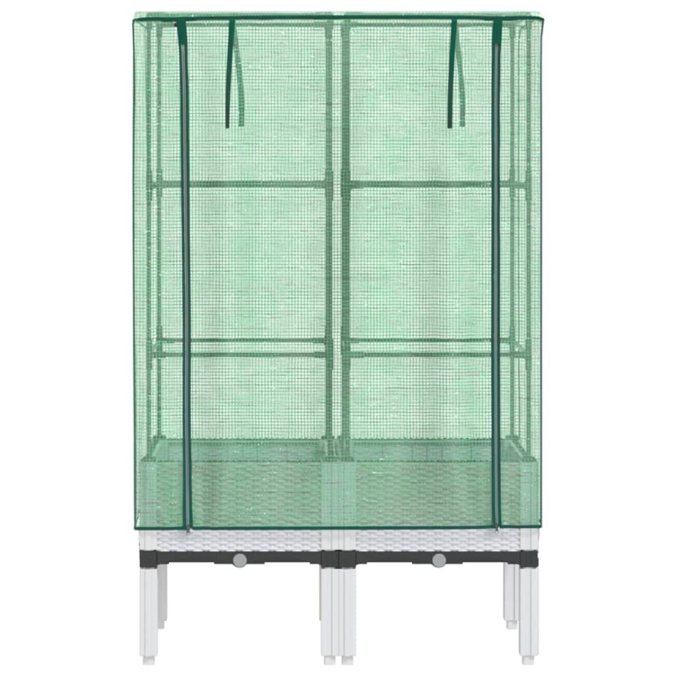 Arriate con cubierta invernadero aspecto ratán 80x40x140