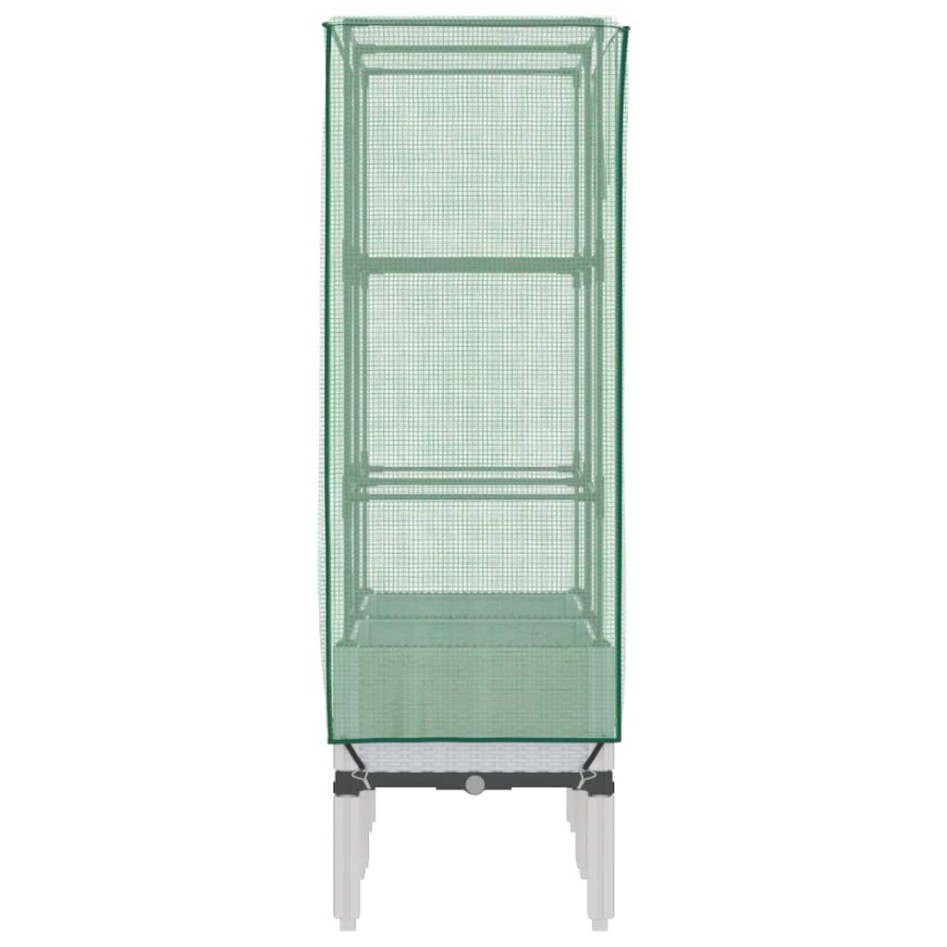 Arriate con cubierta invernadero aspecto ratán 80x40x140