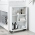 Carrito de almacenaje estrecho madera blanco 48x13x68