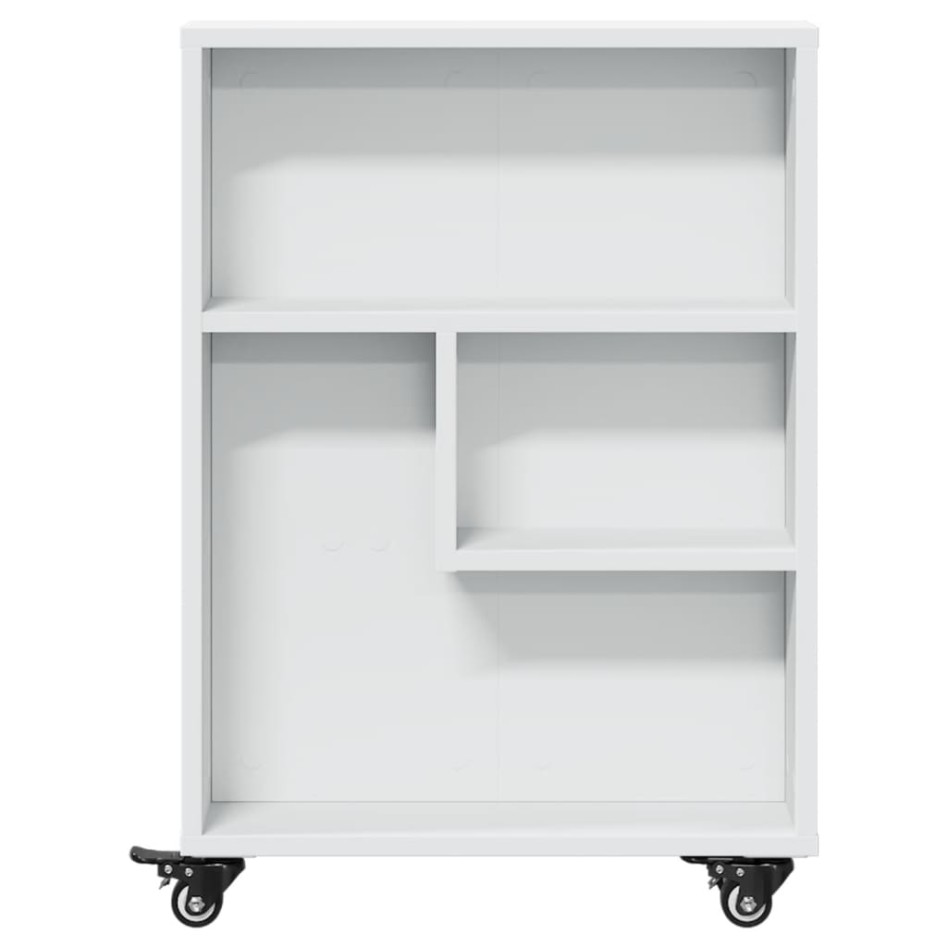 Carrito de almacenaje estrecho madera blanco 48x13x68