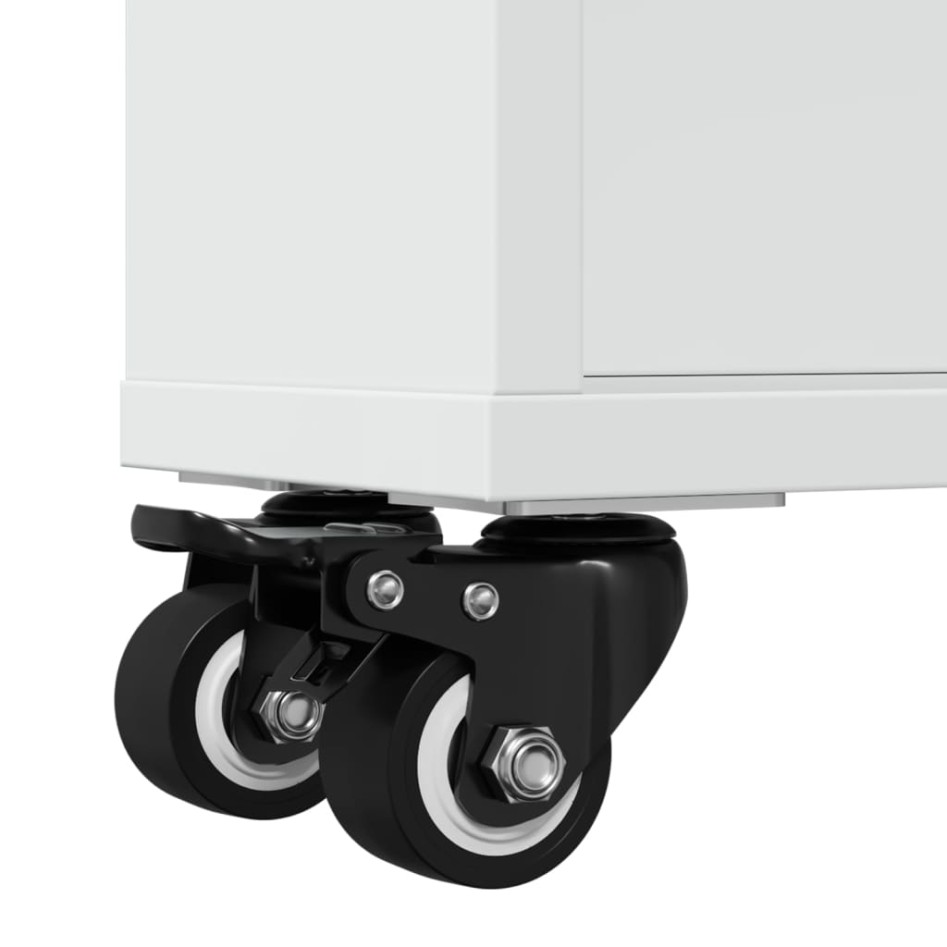 Carrito de almacenaje estrecho madera blanco 48x13x68