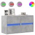 Muebles TV de pared luces LED 2 uds gris hormigón 41x31x45